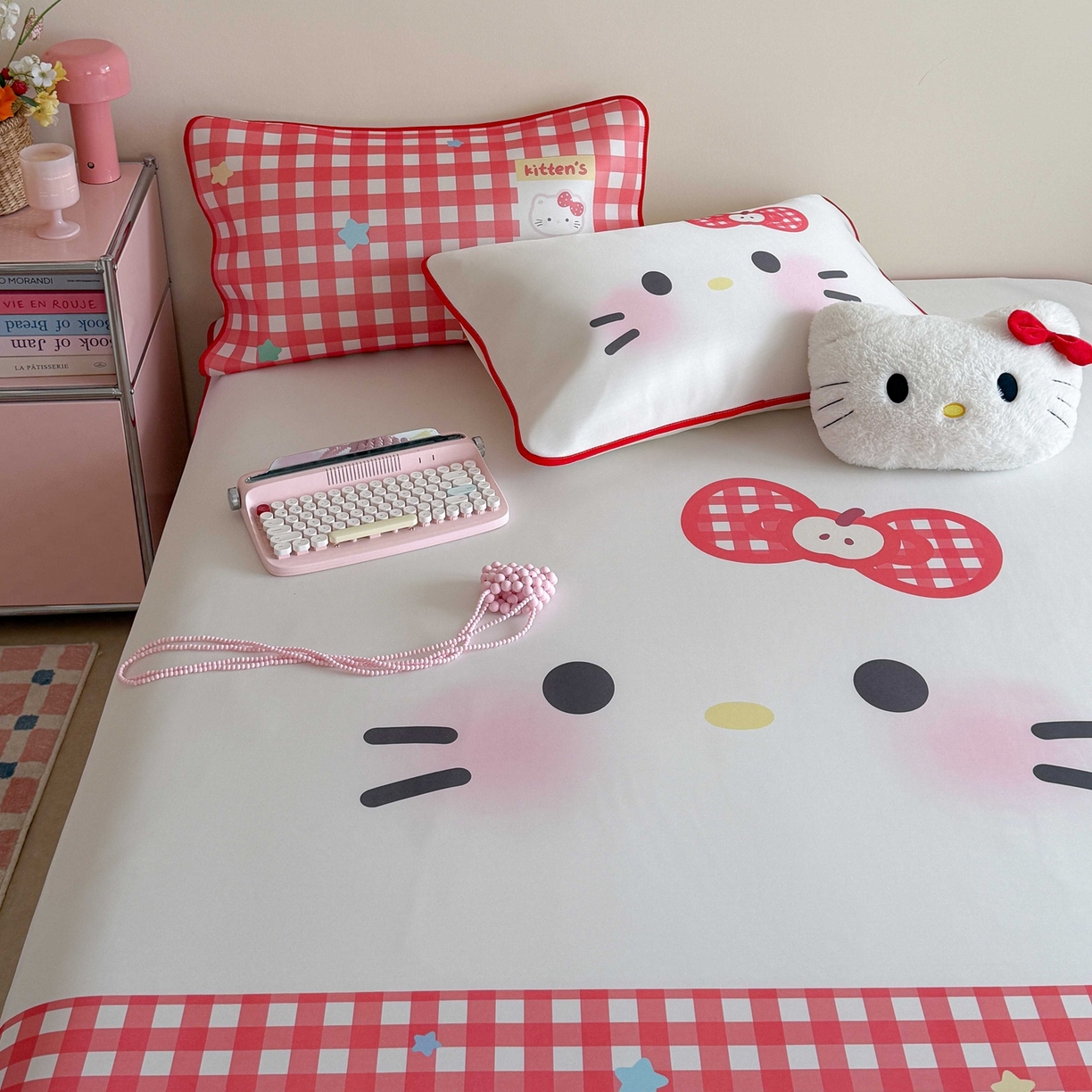 91家纺网 家纺一手货源 找家纺 美乐迪家纺 2026新款大版水光冰丝凉席席子凉席 大脸猫