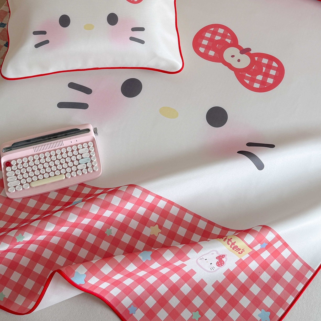 91家纺网 家纺一手货源 找家纺 美乐迪家纺 2026新款大版水光冰丝凉席席子凉席 大脸猫