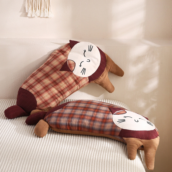 91家纺网 家纺一手货源 找家纺 （总）蔻眠 双层纱可爱猫卡通荞麦护颈枕芯儿童学生成人枕头