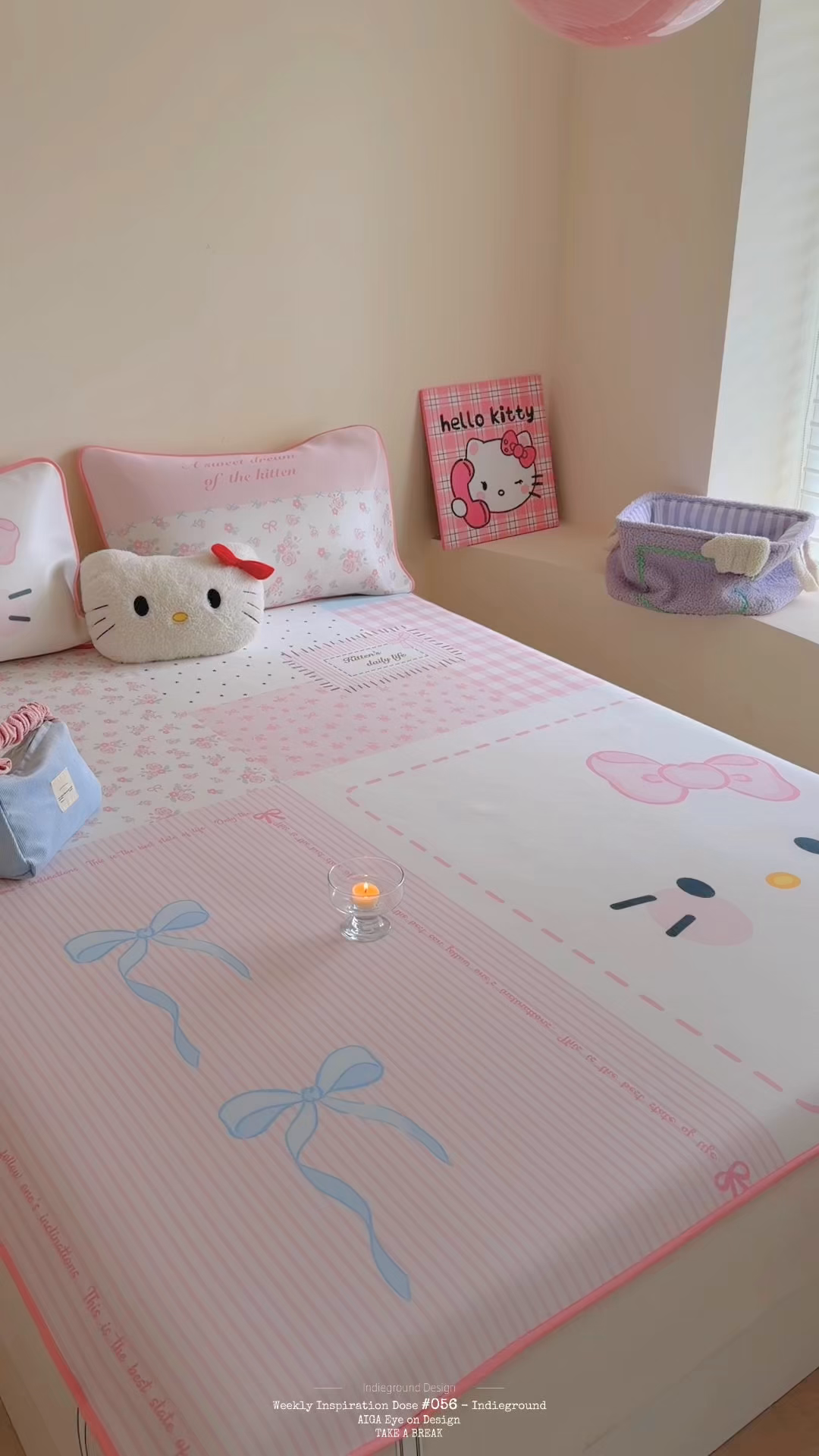 91家纺网 家纺一手货源 找家纺 美乐迪家纺 2026新款大版水光冰丝凉席席子凉席 碎花猫