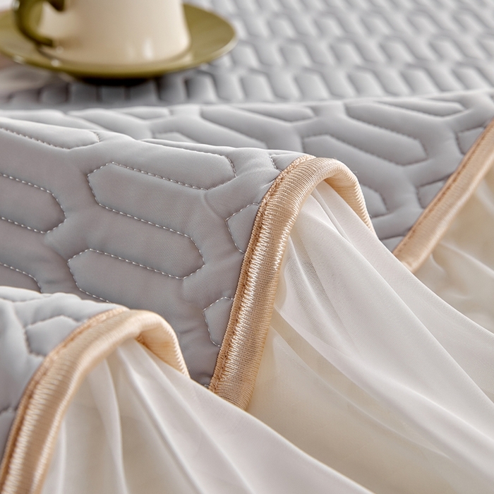 91家纺网 家纺一手货源 找家纺 羽梦家纺 2026新款冰柔丝乳胶床裙款凉席青空灰