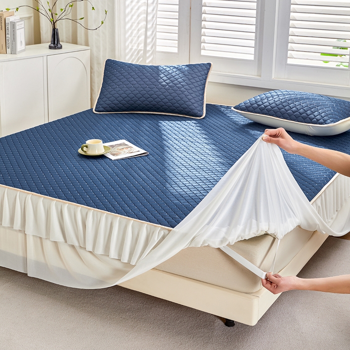 91家纺网 家纺一手货源 找家纺 （总）羽梦家纺 2026新款硅胶床裙款凉席席子