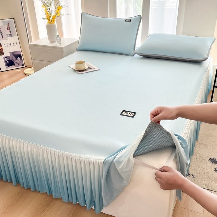 91家纺网 家纺一手货源 找家纺 （总）子曰 2026新款PE小清新凉席床裙款