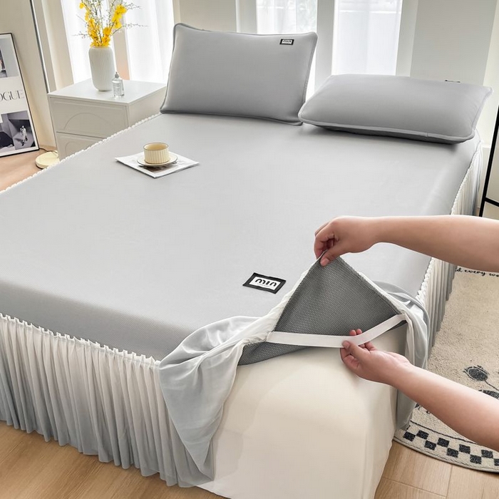 91家纺网 家纺一手货源 找家纺 （总）子曰 2026新款PE小清新凉席床裙款