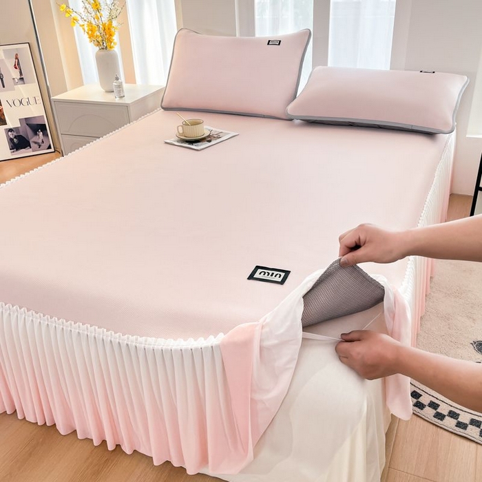 子曰 2026新款PE小清新凉席床裙款 小清新-粉