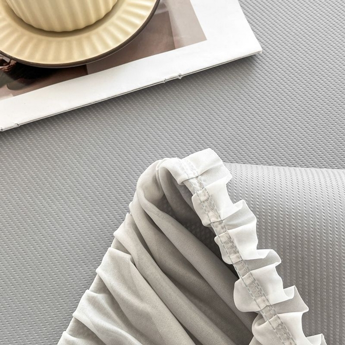 91家纺网 家纺一手货源 找家纺 子曰 2026新款PE小清新凉席床裙款 小清新-灰