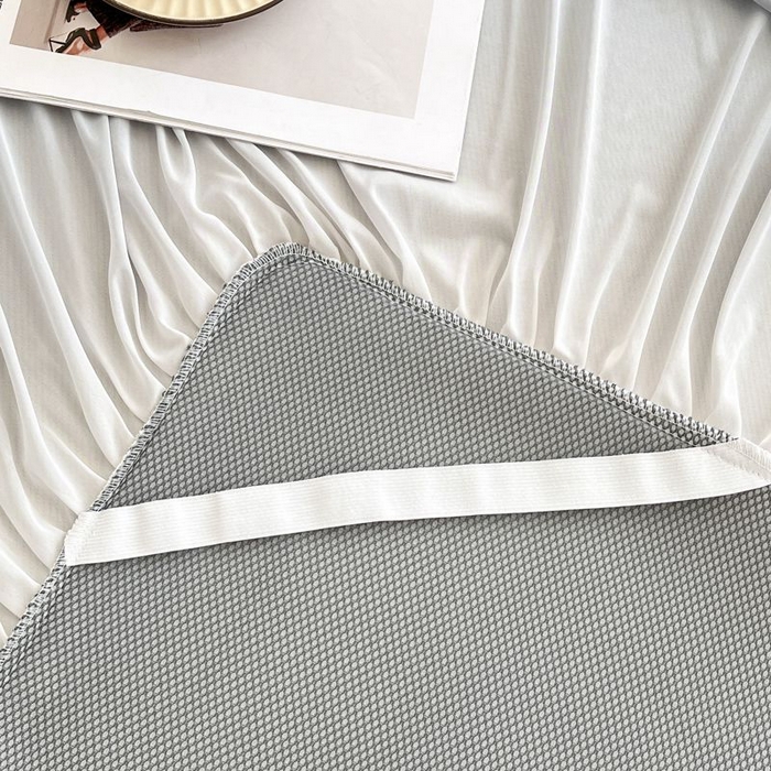 91家纺网 家纺一手货源 找家纺 子曰 2026新款PE小清新凉席床裙款 小清新-白