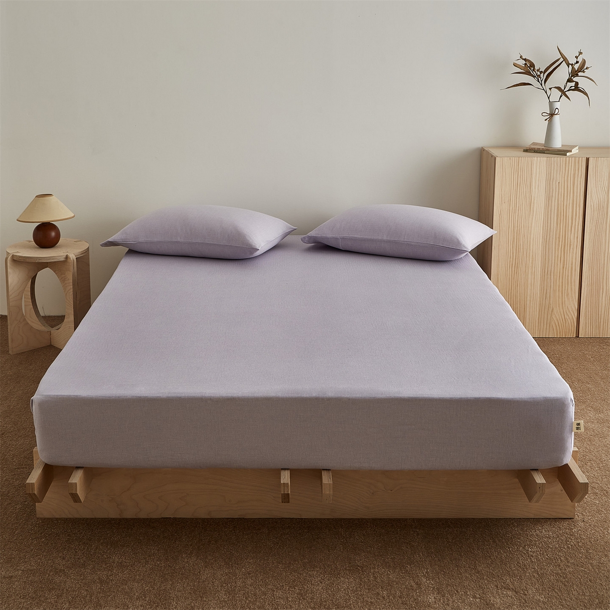 91家纺网 家纺一手货源 找家纺 （总）优眠坊 2026新款简约色织水洗棉麻人字纹单品床笠单件床笠