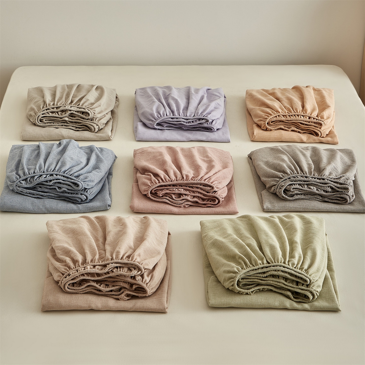 91家纺网 家纺一手货源 找家纺 优眠坊 2026新款简约色织水洗棉麻人字纹单品床笠单件床笠 组合图仅供展示不可下单