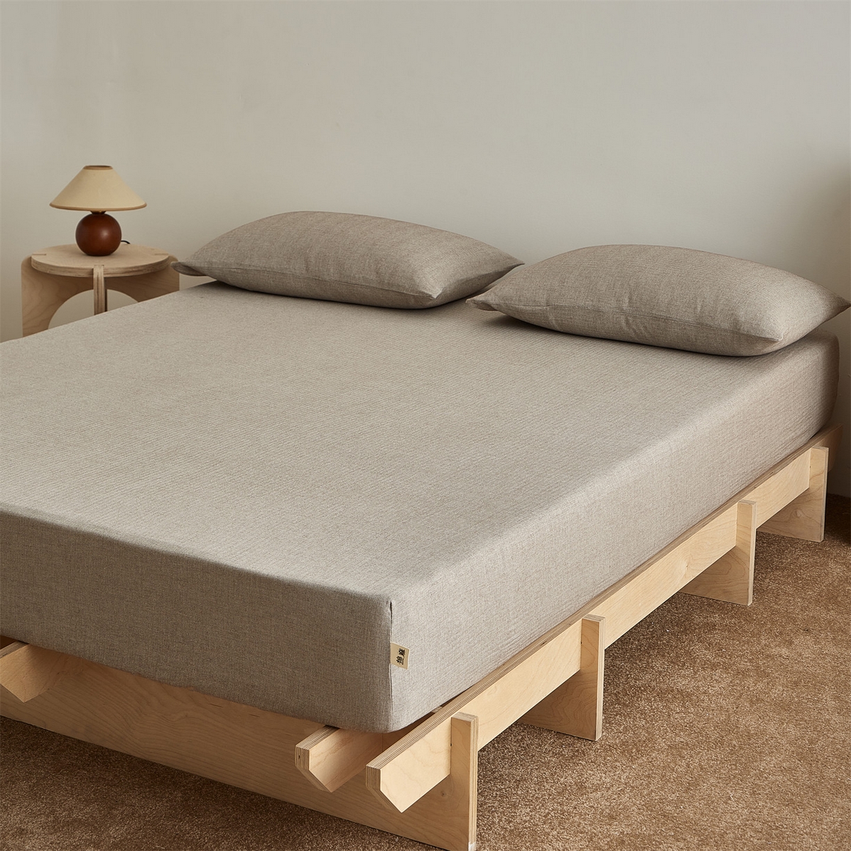 91家纺网 家纺一手货源 找家纺 优眠坊 2026新款简约色织水洗棉麻人字纹单品床笠单件床笠 时空灰