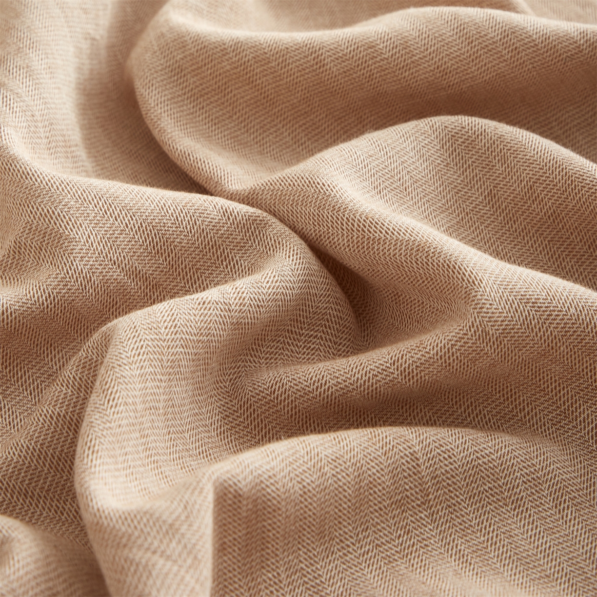 91家纺网 家纺一手货源 找家纺 优眠坊 2026新款简约色织水洗棉麻人字纹单品床笠单件床笠 摩卡棕