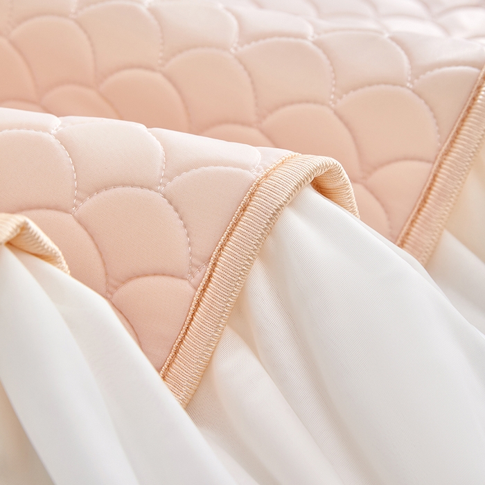 91家纺网 家纺一手货源 找家纺 羽梦家纺 2026新款硅胶床裙款凉席席子 柔云粉