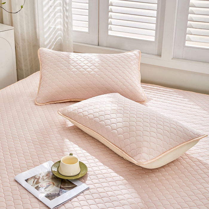 91家纺网 家纺一手货源 找家纺 羽梦家纺 2026新款硅胶床裙款凉席席子 柔云粉