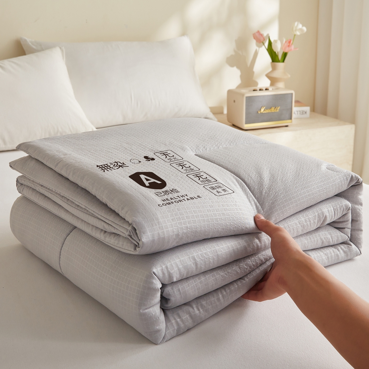 91家纺网 家纺一手货源 找家纺 （总）帕芬鸟家纺 2026春夏新款A+无染大豆夏被夏凉被空调被