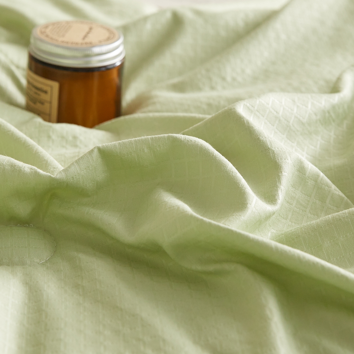 91家纺网 家纺一手货源 找家纺 帕芬鸟家纺 2026春夏新款A+无染大豆夏被夏凉被空调被 无染-水绿