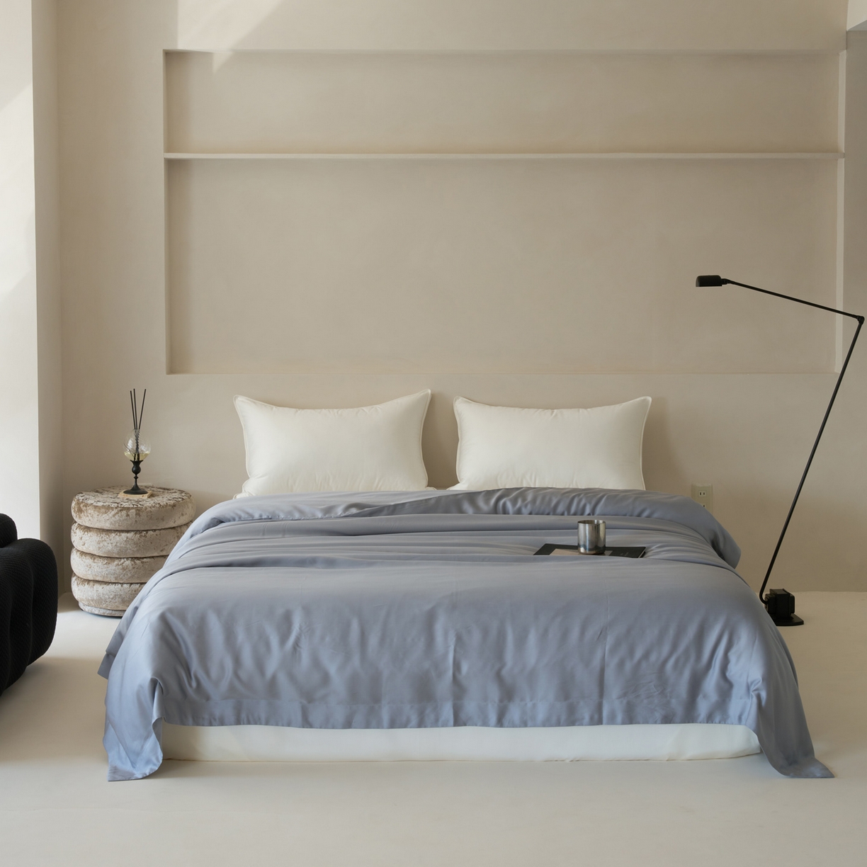 91家纺网 家纺一手货源 找家纺 简纯主义 2026新款100S超细旦进口兰精天丝单被套被套单件 暮蓝