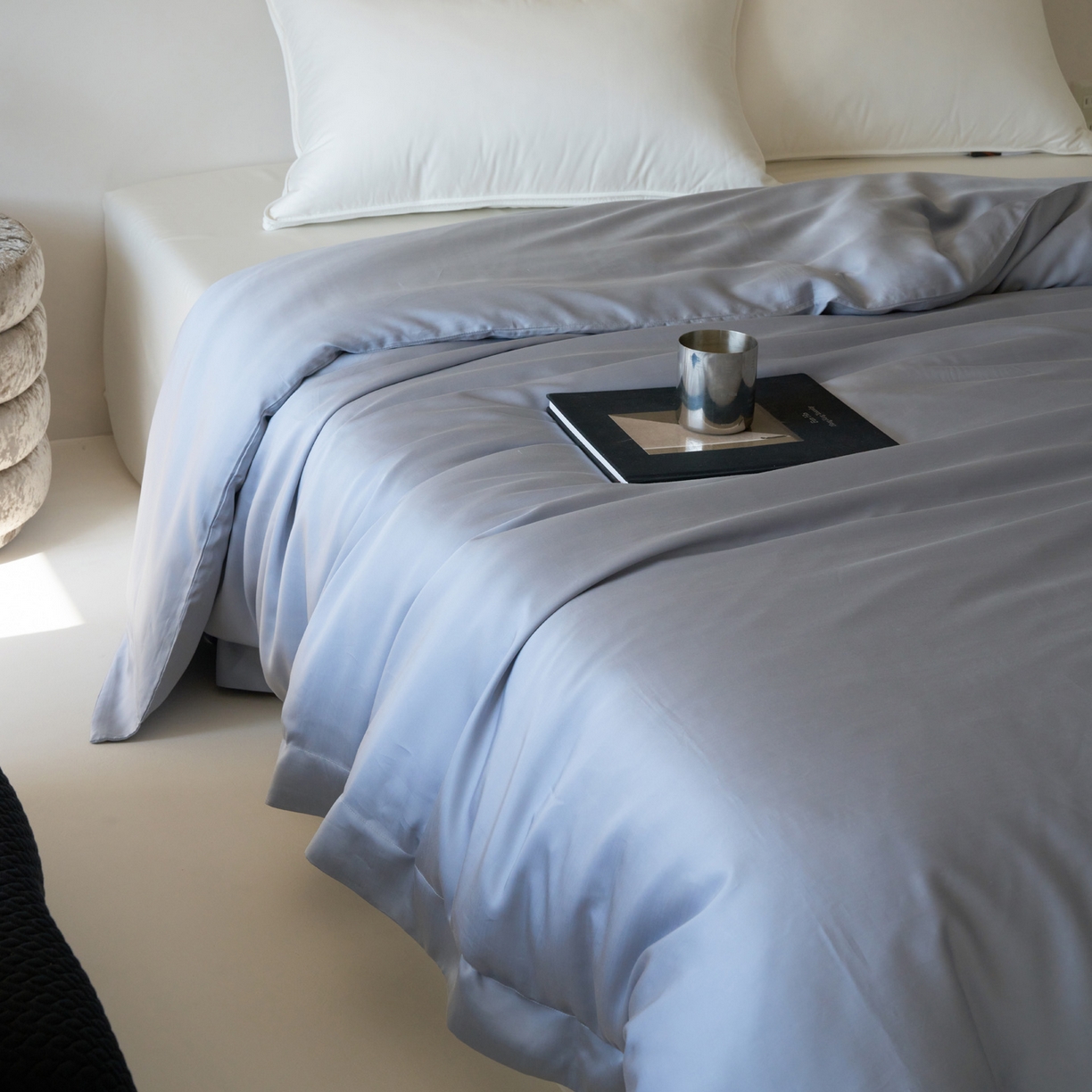 91家纺网 家纺一手货源 找家纺 简纯主义 2026新款100S超细旦进口兰精天丝单被套被套单件 暮蓝