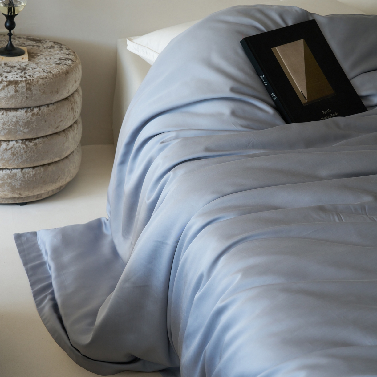 91家纺网 家纺一手货源 找家纺 简纯主义 2026新款100S超细旦进口兰精天丝单被套被套单件 暮蓝