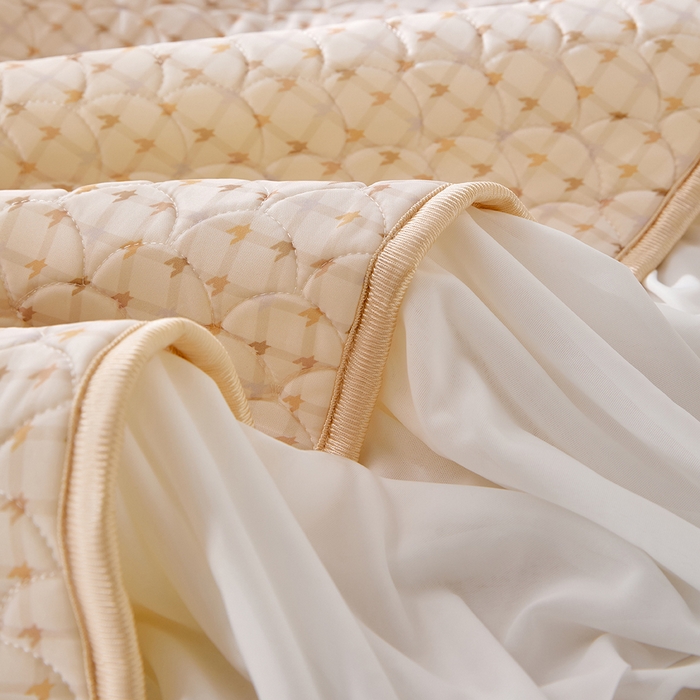 91家纺网 家纺一手货源 找家纺 羽梦家纺 2026新款硅胶床裙款凉席席子 元气小熊