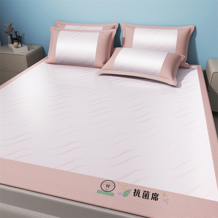 91家纺网 家纺一手货源 找家纺 （总）yyds网供 2026新款艾草抗菌冰丝凉席碳光席冰丝席床笠水洗折叠空调软席子三件套学生宿舍