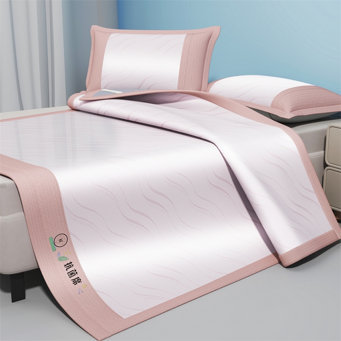 91家纺网 家纺一手货源 找家纺 （总）yyds网供 2026新款艾草抗菌冰丝凉席碳光席冰丝席床笠水洗折叠空调软席子三件套学生宿舍