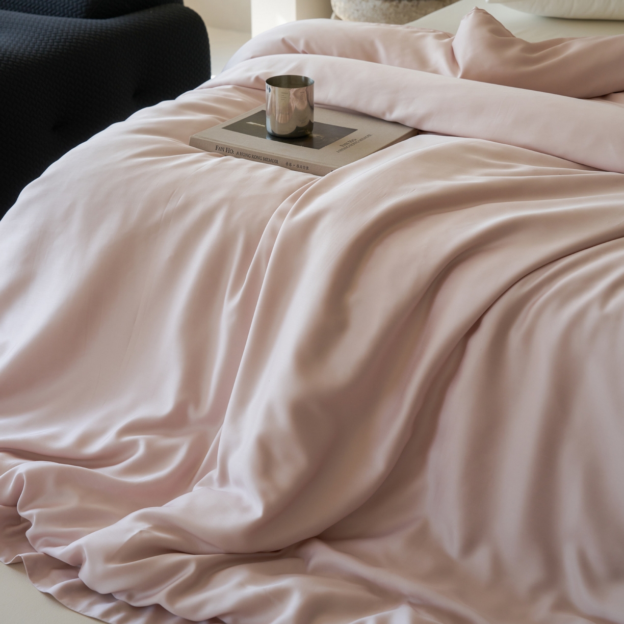 91家纺网 家纺一手货源 找家纺 简纯主义 2026新款100S超细旦进口兰精天丝单被套被套单件 柔霜粉