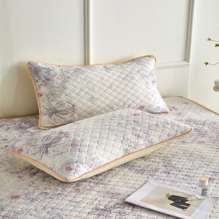 91家纺网 家纺一手货源 找家纺 羽梦家纺 2026新款硅胶床裙款凉席席子 雾岛听花