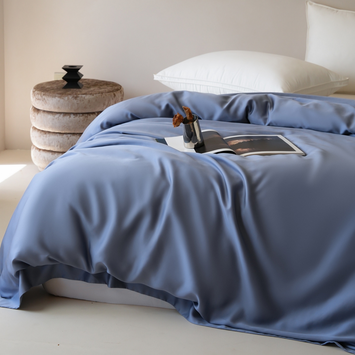 91家纺网 家纺一手货源 找家纺 简纯主义 2026新款100S超细旦进口兰精天丝单被套被套单件 太妃灰