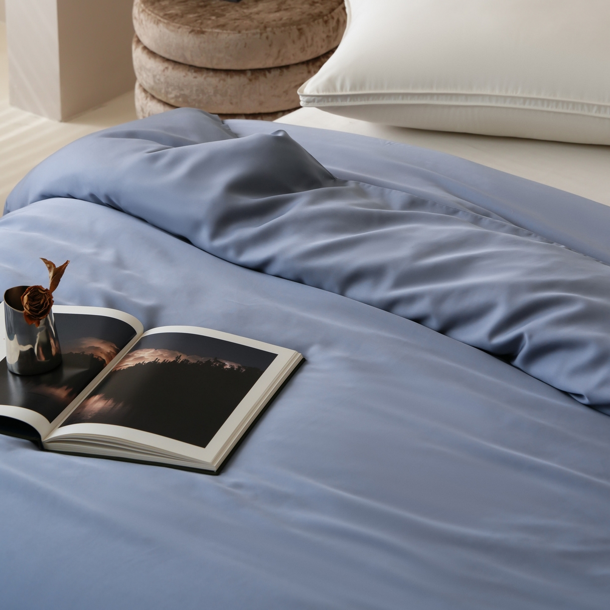 91家纺网 家纺一手货源 找家纺 简纯主义 2026新款100S超细旦进口兰精天丝单被套被套单件 太妃灰