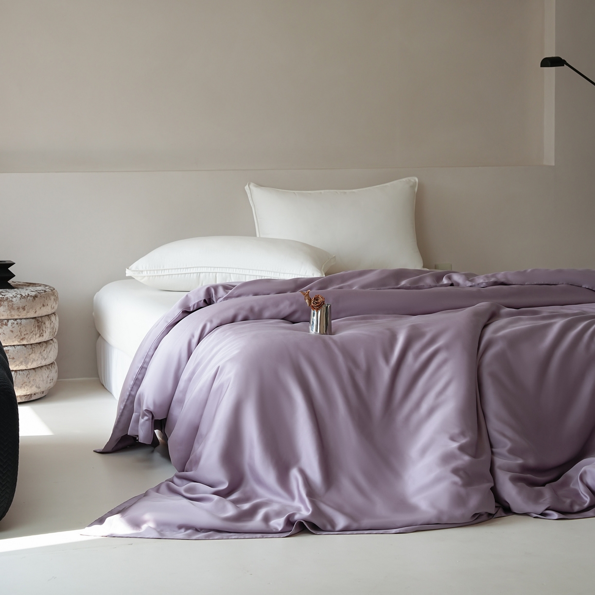 简纯主义 2026新款100S超细旦进口兰精天丝单被套被套单件 雾灰紫