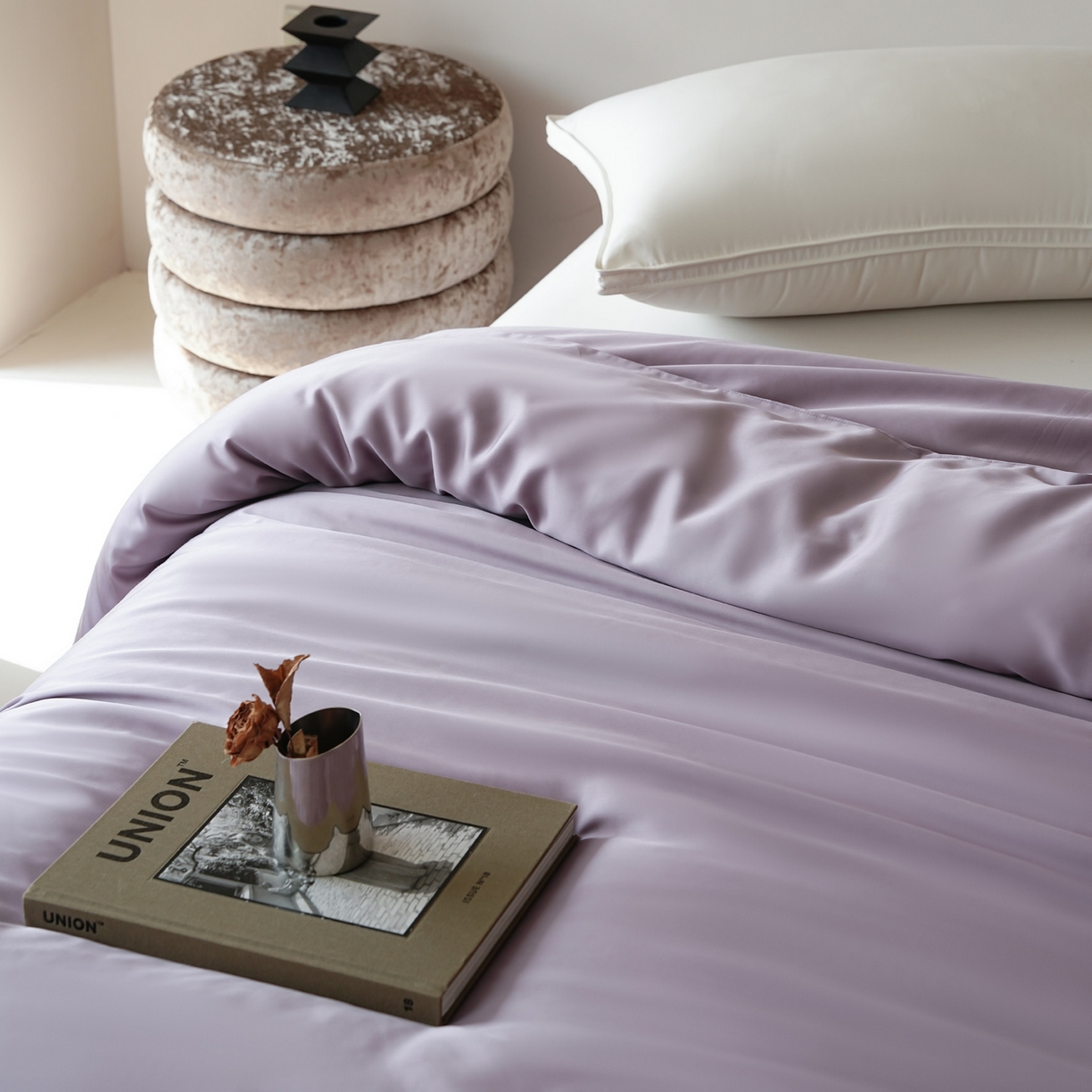 91家纺网 家纺一手货源 找家纺 简纯主义 2026新款100S超细旦进口兰精天丝单被套被套单件 雾灰紫