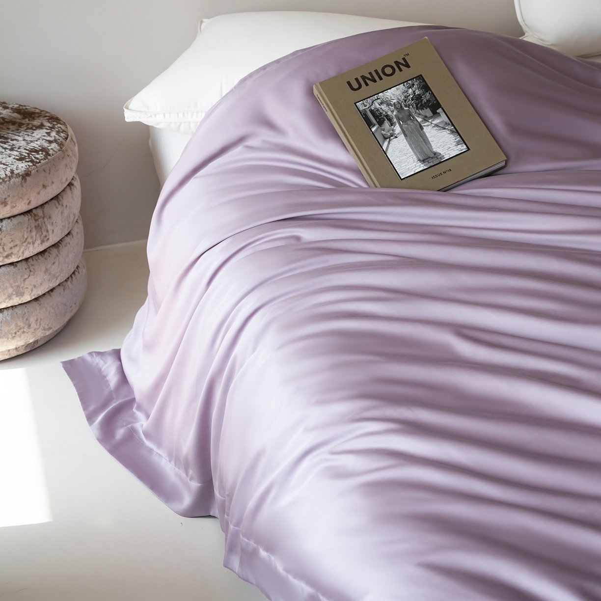 91家纺网 家纺一手货源 找家纺 简纯主义 2026新款100S超细旦进口兰精天丝单被套被套单件 雾灰紫