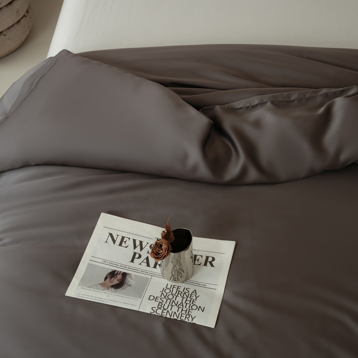 91家纺网 家纺一手货源 找家纺 简纯主义 2026新款100S超细旦进口兰精天丝单被套被套单件 雾迷