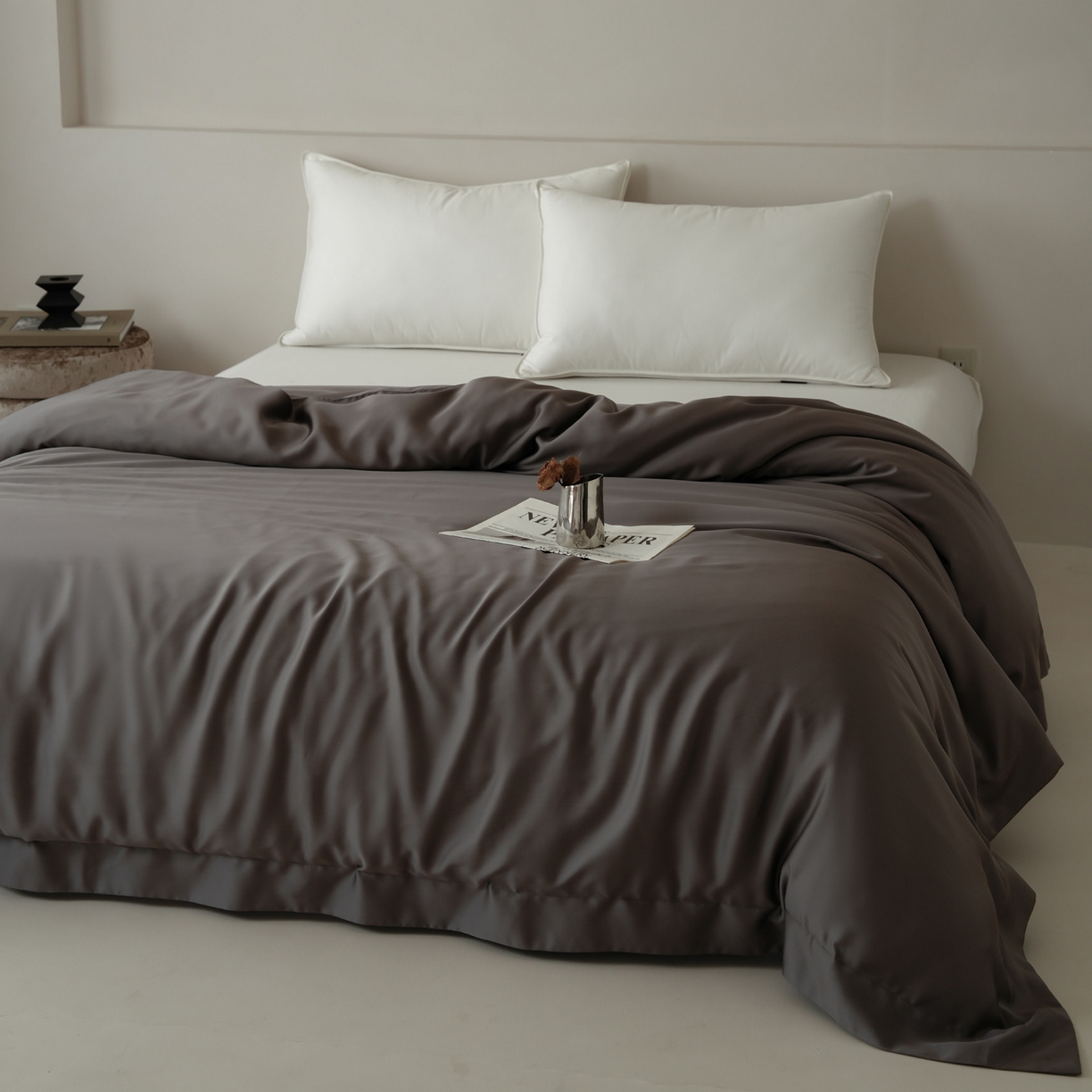 91家纺网 家纺一手货源 找家纺 简纯主义 2026新款100S超细旦进口兰精天丝单被套被套单件 雾迷