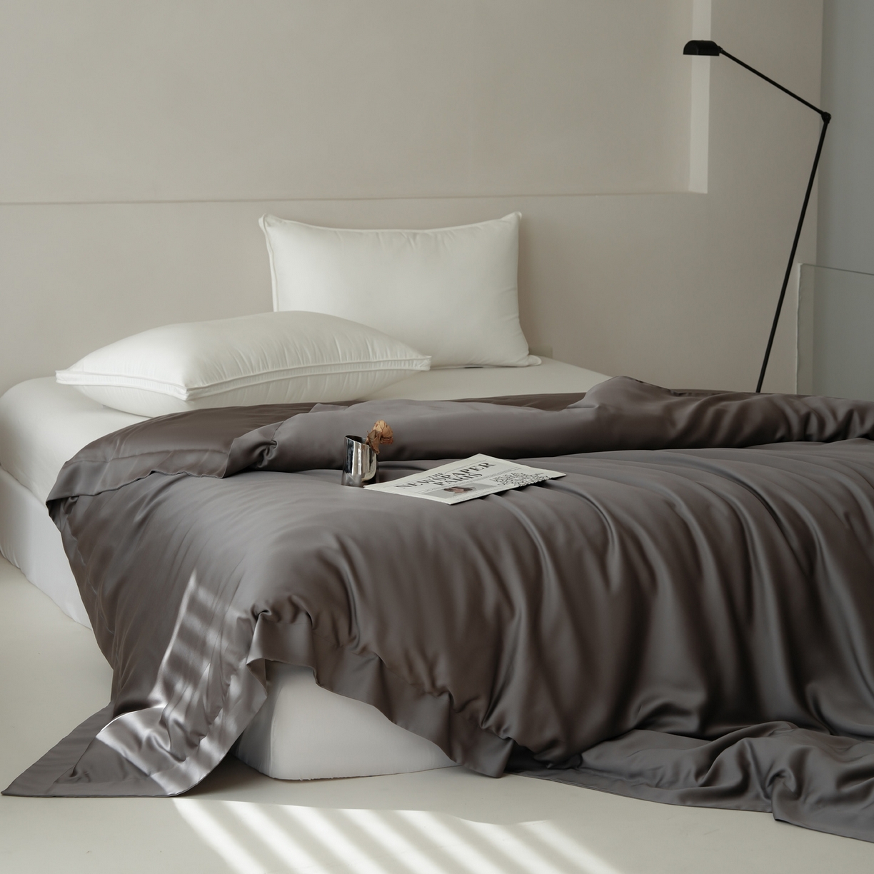 91家纺网 家纺一手货源 找家纺 简纯主义 2026新款100S超细旦进口兰精天丝单被套被套单件 雾迷