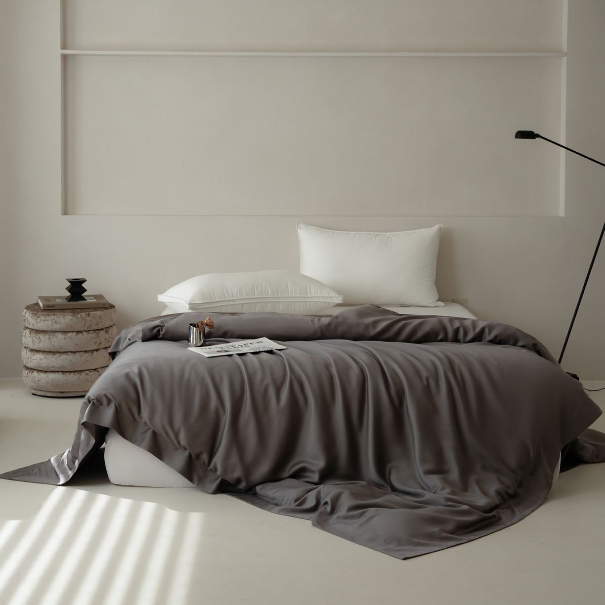 91家纺网 家纺一手货源 找家纺 简纯主义 2026新款100S超细旦进口兰精天丝单被套被套单件 雾迷