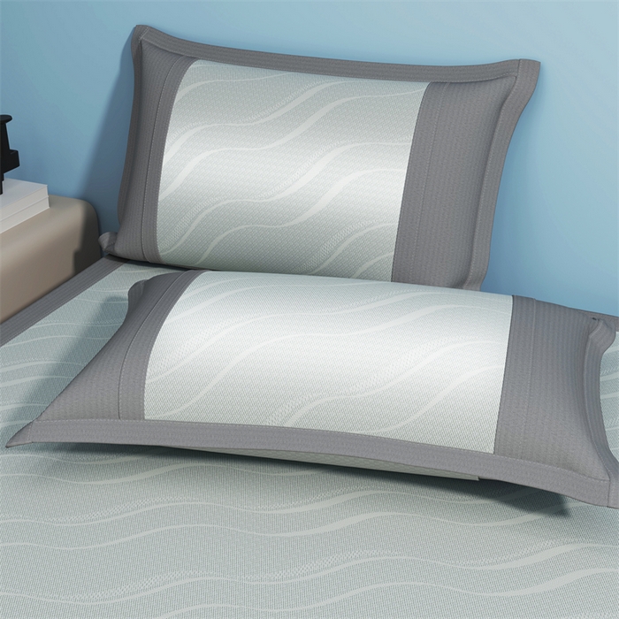 91家纺网 家纺一手货源 找家纺 yyds网供 2026新款艾草抗菌冰丝凉席碳光席冰丝席床笠水洗折叠空调软席子三件套学生宿舍 床席款-艾草抗菌冰丝-灰