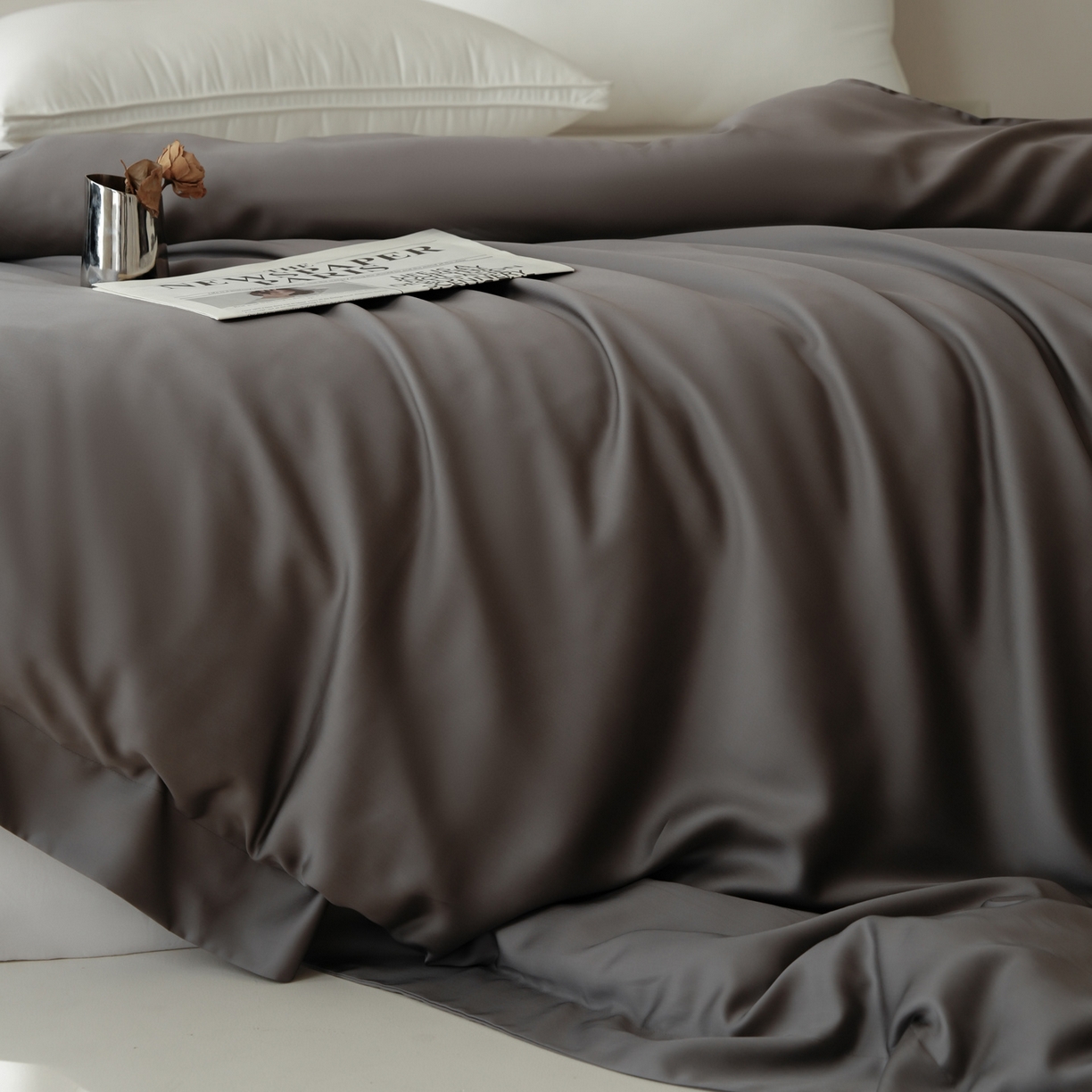 91家纺网 家纺一手货源 找家纺 简纯主义 2026新款100S超细旦进口兰精天丝单被套被套单件 雾迷