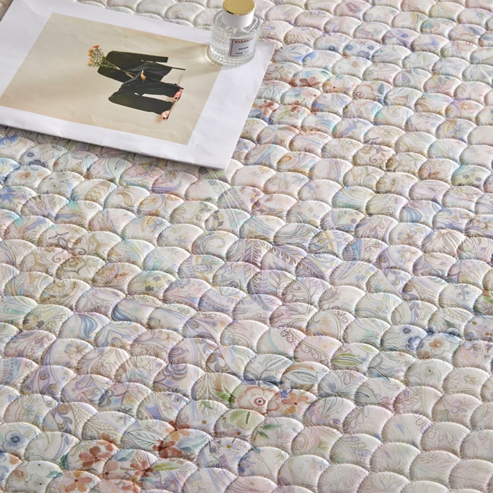 91家纺网 家纺一手货源 找家纺 羽梦家纺 2026新款硅胶床裙款凉席席子 云间花境