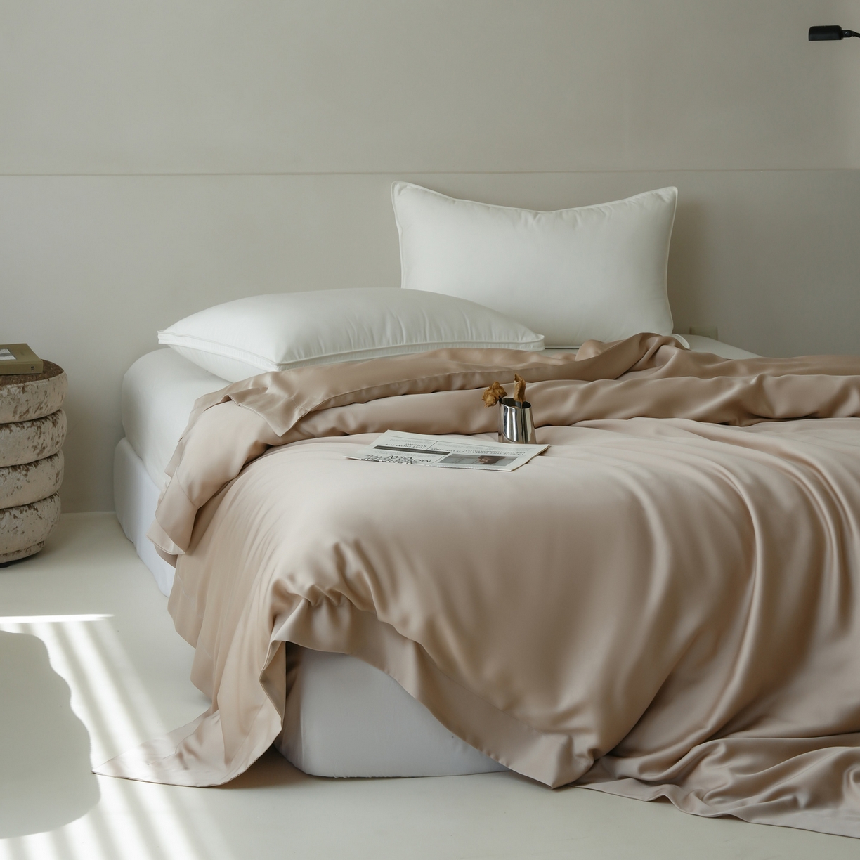 简纯主义 2026新款100S超细旦进口兰精天丝单被套被套单件 新雅棕