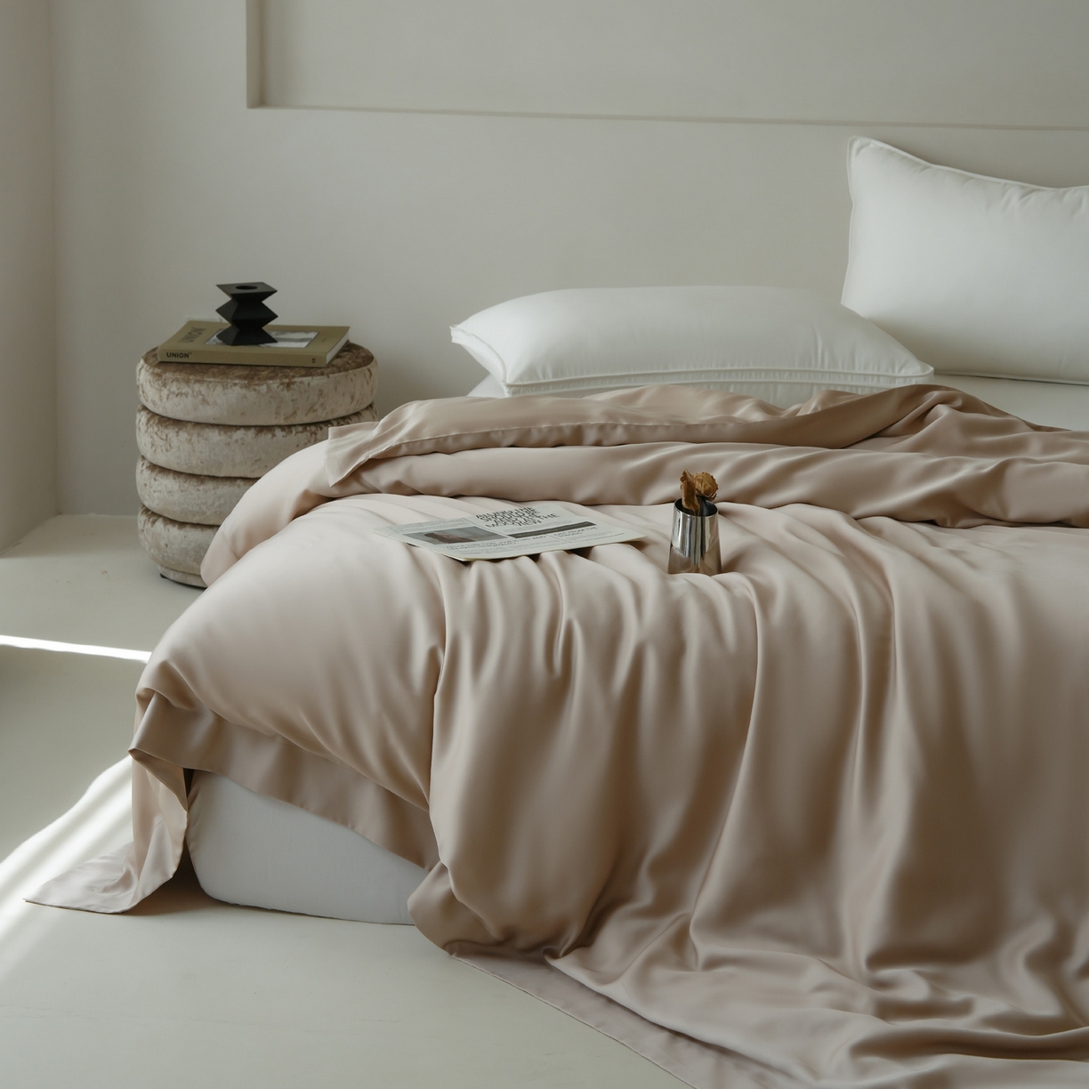 91家纺网 家纺一手货源 找家纺 简纯主义 2026新款100S超细旦进口兰精天丝单被套被套单件 新雅棕