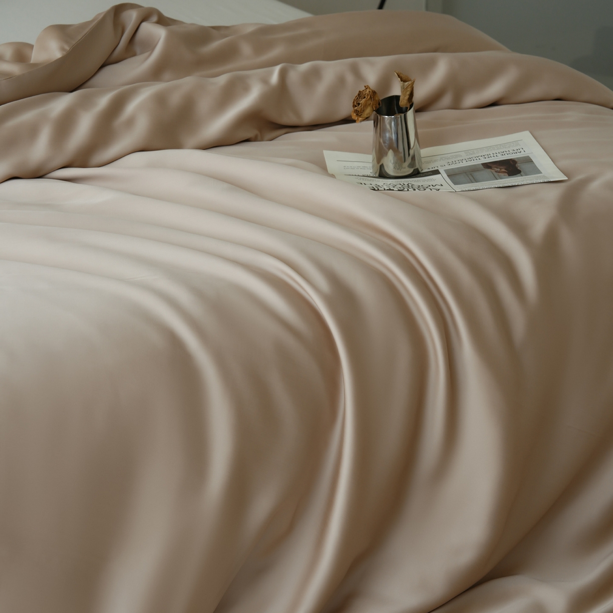 91家纺网 家纺一手货源 找家纺 简纯主义 2026新款100S超细旦进口兰精天丝单被套被套单件 新雅棕