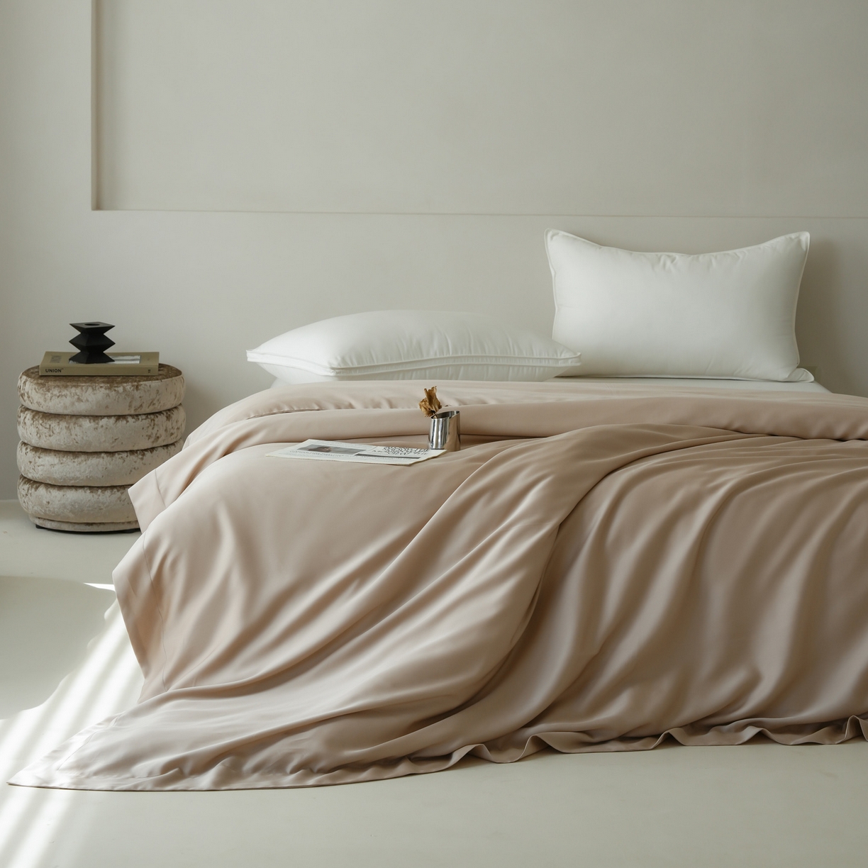 91家纺网 家纺一手货源 找家纺 简纯主义 2026新款100S超细旦进口兰精天丝单被套被套单件 新雅棕