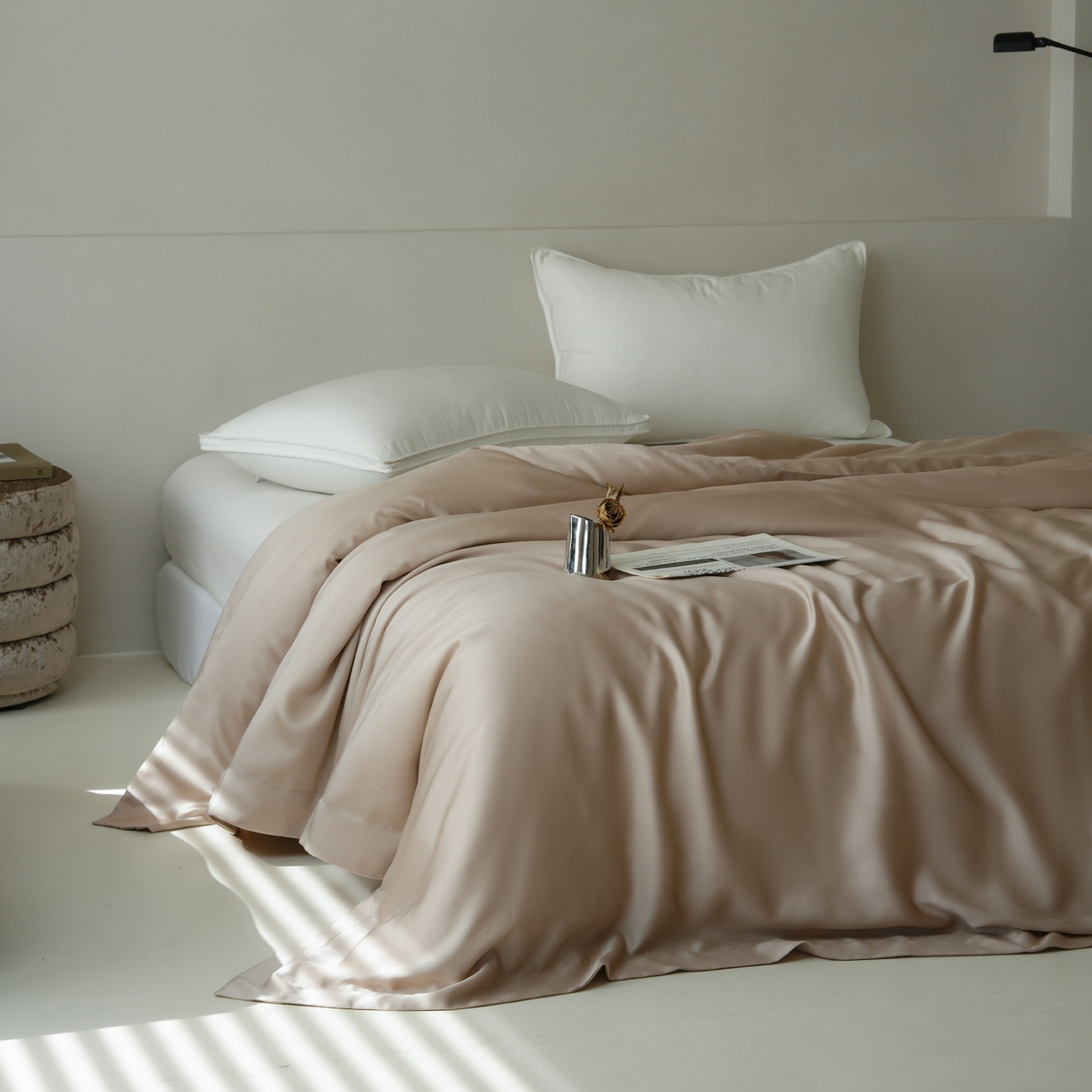 91家纺网 家纺一手货源 找家纺 简纯主义 2026新款100S超细旦进口兰精天丝单被套被套单件 新雅棕