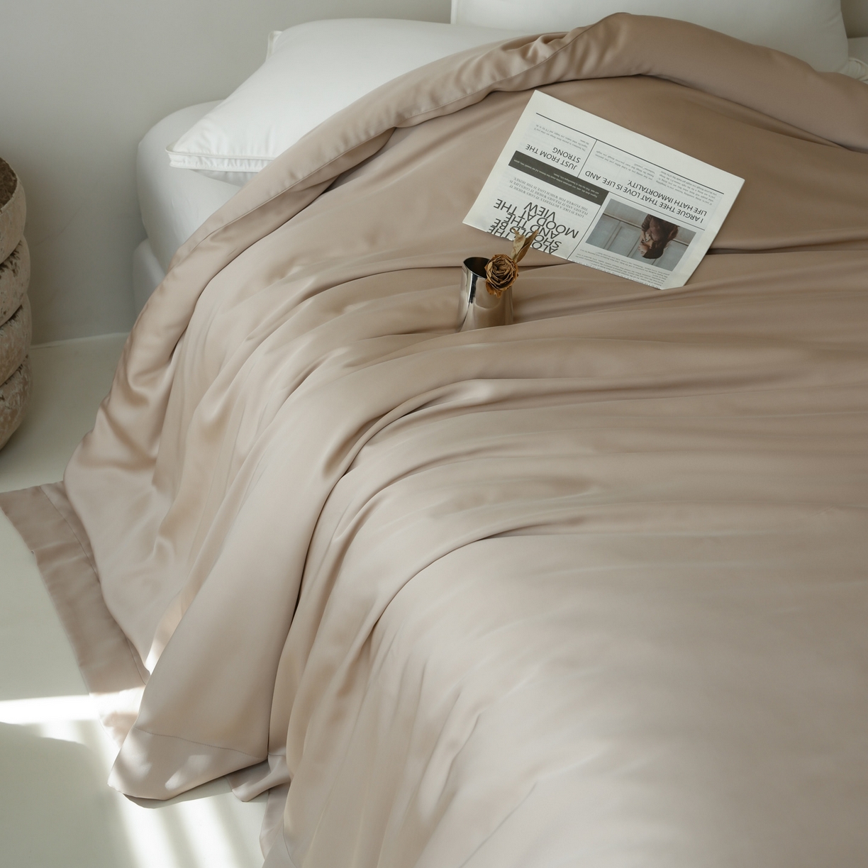 91家纺网 家纺一手货源 找家纺 简纯主义 2026新款100S超细旦进口兰精天丝单被套被套单件 新雅棕