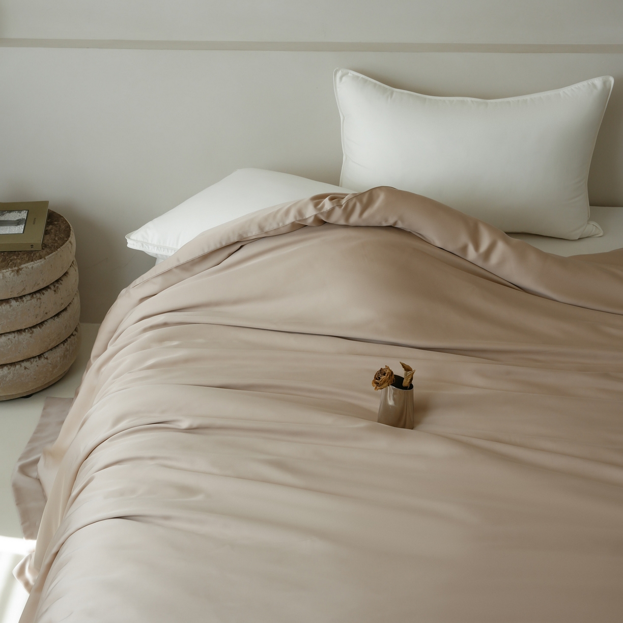 91家纺网 家纺一手货源 找家纺 简纯主义 2026新款100S超细旦进口兰精天丝单被套被套单件 新雅棕