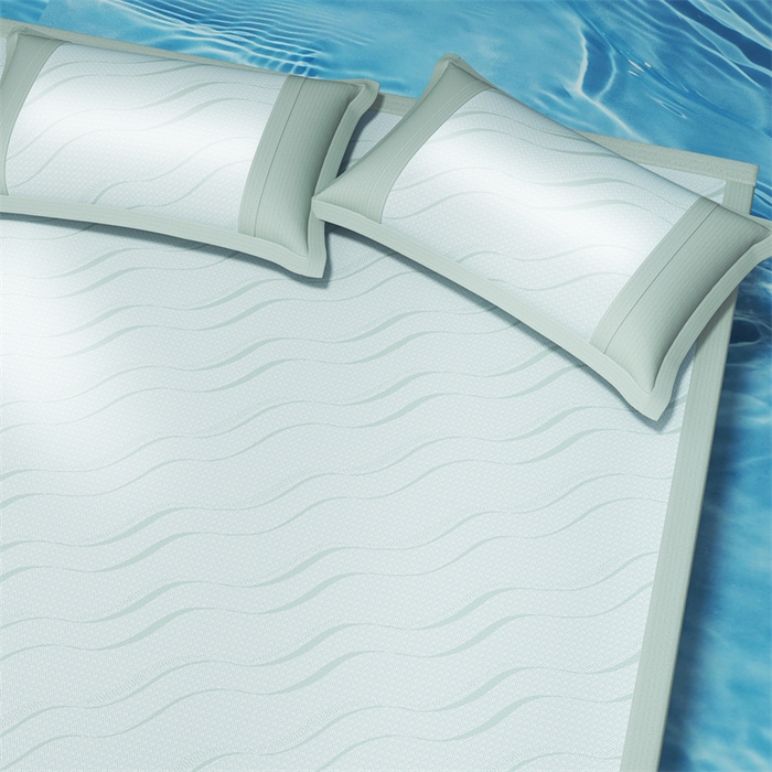 91家纺网 家纺一手货源 找家纺 yyds网供 2026新款艾草抗菌冰丝凉席碳光席冰丝席床笠水洗折叠空调软席子三件套学生宿舍 床席款-艾草抗菌冰丝-兰