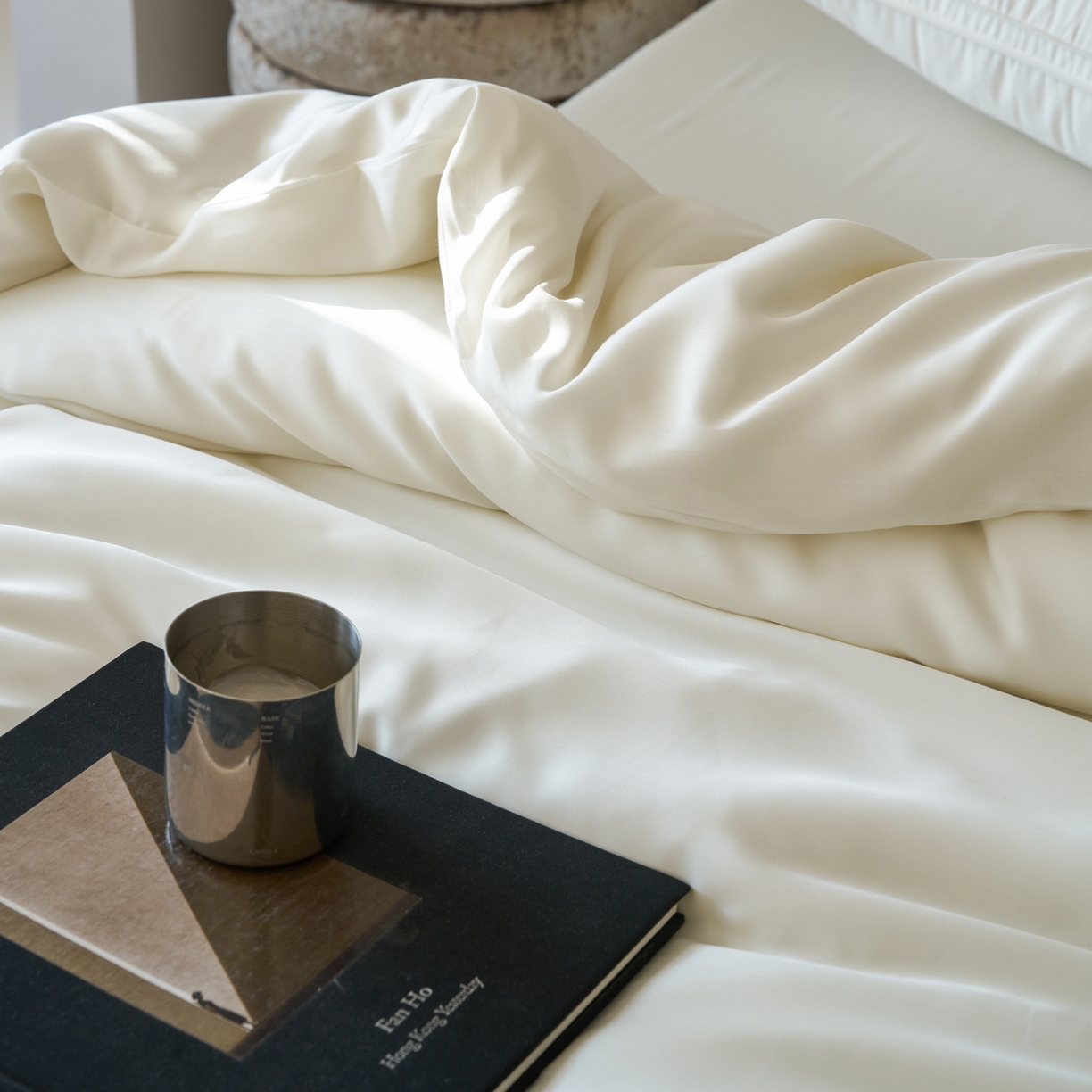 91家纺网 家纺一手货源 找家纺 简纯主义 2026新款100S超细旦进口兰精天丝单被套被套单件 杏仁白