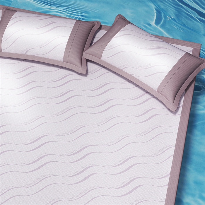 91家纺网 家纺一手货源 找家纺 yyds网供 2026新款艾草抗菌冰丝凉席碳光席冰丝席床笠水洗折叠空调软席子三件套学生宿舍 床席款-艾草抗菌冰丝-紫