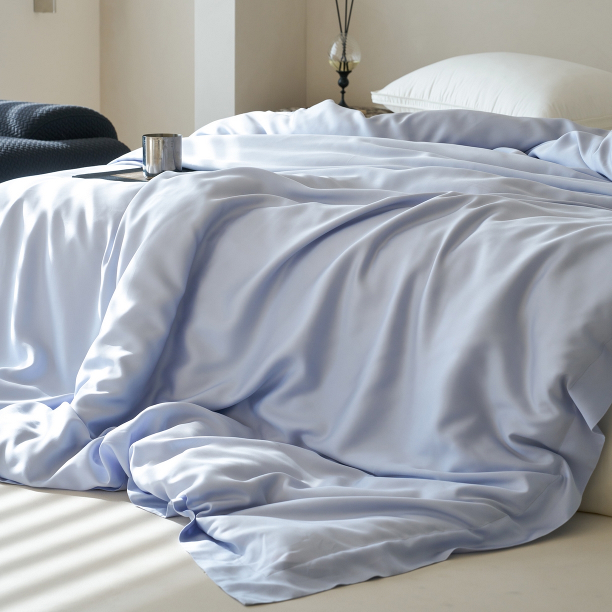 91家纺网 家纺一手货源 找家纺 简纯主义 2026新款100S超细旦进口兰精天丝单被套被套单件 云醉了